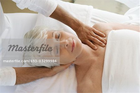 Woman Receiving a Massage, head and shoulders