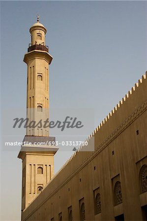 Dubai, UAE, minaret of Grand Mosque in Bur Dubai