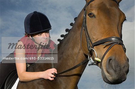 Weibliche Reiten Betrieb Trense