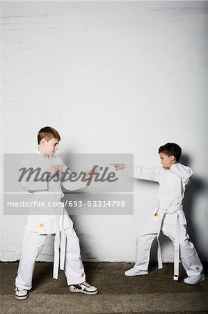 Boys practicing judo