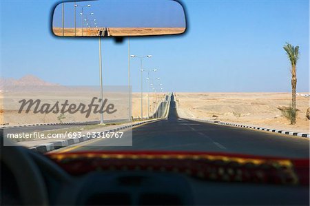 Sharm el Sheikh, Egypt, view through taxi windscreen