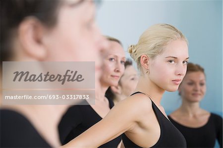 Young women in ballet rehearsal