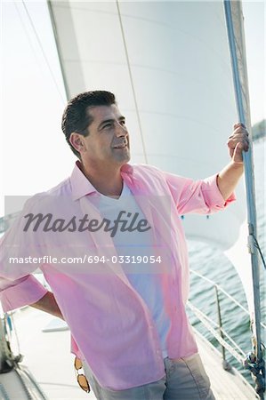 Man on Sailing Boat