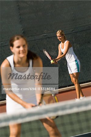 Tennis Player, holding racket, Waiting For Serve