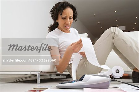 Woman Worried About Finances