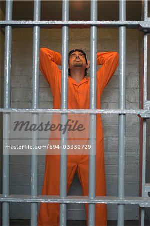 Prisoner behind the bars
