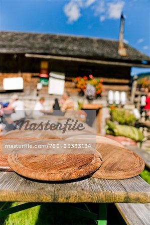 Cutting Boards Drying in front of Mountain Hut, Salzburg, Austria