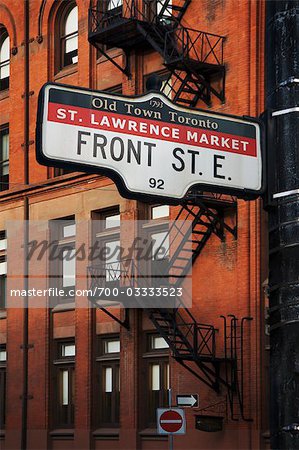 Street Sign and Gooderham Building, Toronto, Ontario, Canada