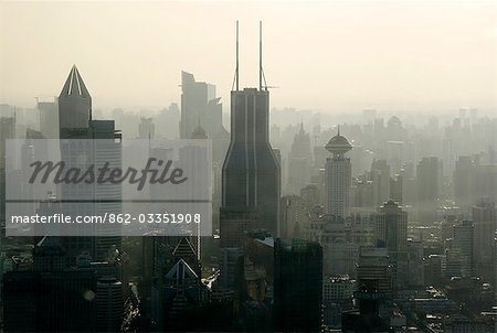 China,Shanghai. View from the Oriental Pearl Tower.