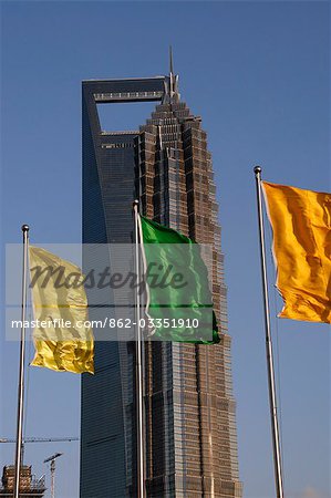 China,Shanghai. Jin Mao Building and World Financial Center in Pudong