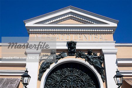 The Mercado Central houses a picturesque fruit,vegetable and fish market together with a large number of small sea-food restaurants. The metal structure was prefabricated in England and erected in Santiago in 1868AD.