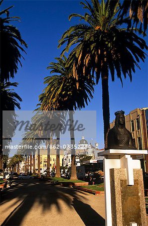 Palm bordée rue partant de Victoria Plaza à Valparaiso, région V, Chili Central Palm bordée rue partant de Victoria Plaza à Valparaiso, région V, Chili Central