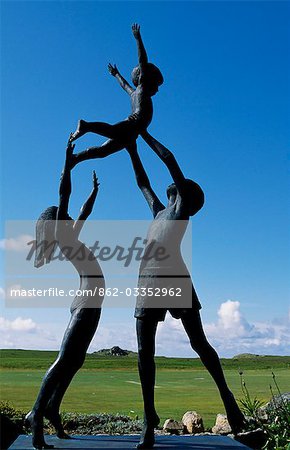 The Tresco Children Statue in the Abbey Gardens