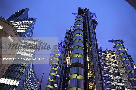 Royaume-Uni, Angleterre, Londres. Immeuble de la Lloyd dans le centre-ville de Londres.