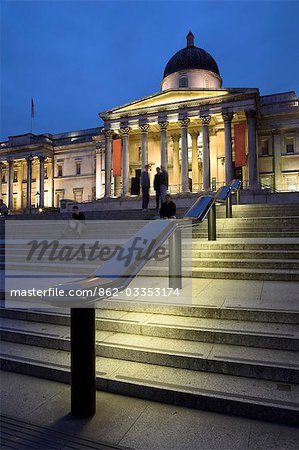 The steps of the National Gallery on Trafalgar Square.