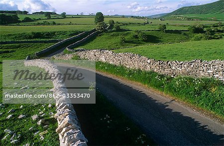 England,Derbyshire,Peak District. Rural road running through the Peak District National Park.