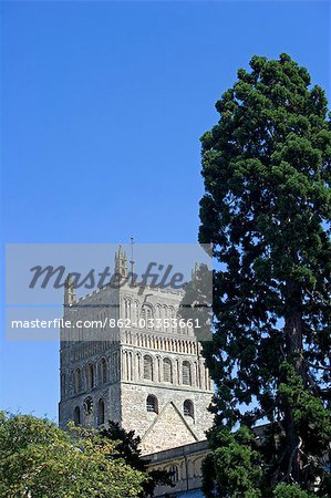 Angleterre, Worchestershire, Worcester. Cathédrale de Worcester. Cathédrale anglicane à Worcester, en Angleterre ; situé sur une rive donnant sur la rivière Severn. Son nom officiel est l'église cathédrale du Christ et la Vierge Marie.
