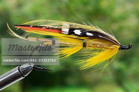 UK. A traditional salmon fishing fly