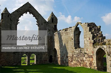 England,Shropshire,Shrewsbury. Ruins of the Abbot's Hall of Haughmond Abbey,a 12th Century Augistinian abbey near Shrewbury.