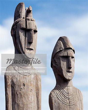 The Konso people of southwest Ethiopia worship the sky God,Waq,and place carved wooden effigies at prominent places to honour their illustrious ancestors. These eerie totems are often found grouped together. They can depict a dead hero,his wives,his enemies slain in battle or dangerous animals he may have killed in his lifetime.