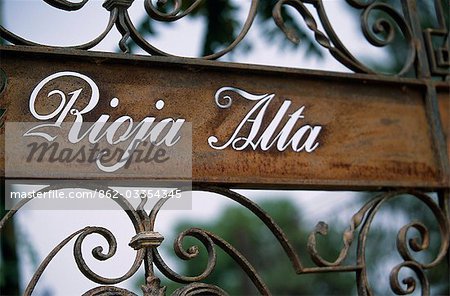 Wrought iron gate at the entrance to La Rioja Alta winery