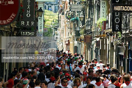 San Fermin Running of the Bulls Festival. The celebration,which honours the city's patron saint,San Fermin - includes fireworks,parades,dances,bullfights and religious ceremonies.
