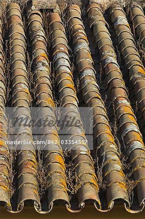 Lines of terracotta tiles on a roof in Seville,Spain Lines of terracotta tiles on a roof in Seville,Spain