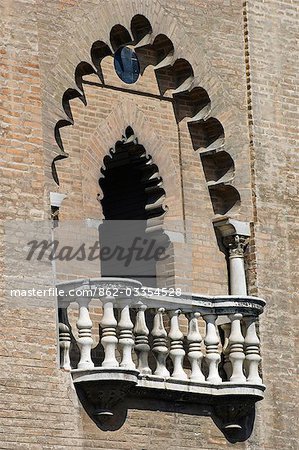 Spain,Andalucia,Seville. A balcony in Seville Cathedral.
