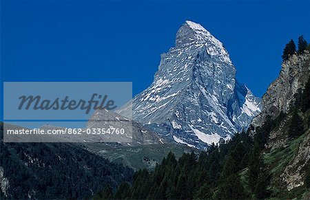 Switzerland,Valais,Zermatt. The Matterhorn (4477m). Switzerland,Valais,Zermatt. The Matterhorn (4477m).