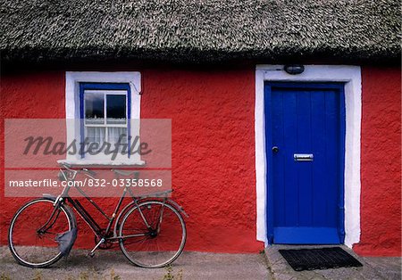 Askeaton, Co Limerick, Ireland, bicycle in front of a house