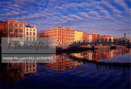 River Liffey and HalfPenny, Bridge, Dublin, Ireland