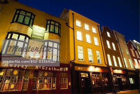 Duke Street, Dublin, Ireland; Streetscape with pubs