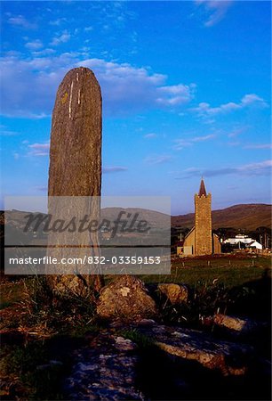 Standing Stone and Church, Glencolumbkille, Donegal