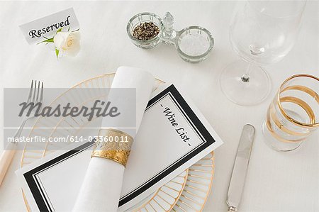 Restaurant place setting