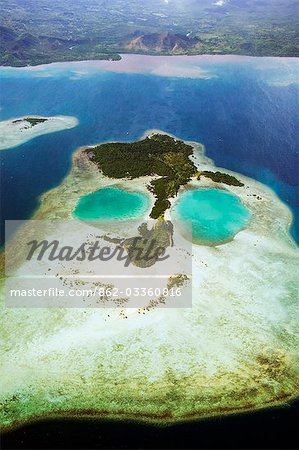 Philippines,Palawan Province,Puerto Princesa. A coral island in the shape of a face.