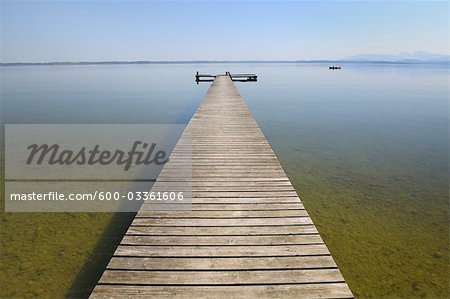 Dock on Lake Chiemsee, Bavaria, Germany