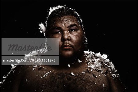 Man Covered in Feathers