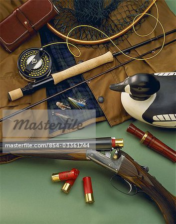 Studio Still Life of Fly Fishing & Hunting Gear