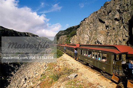 White Pass & Yukon Railroad in Mtns near Skagway Alaska Southeast Summer