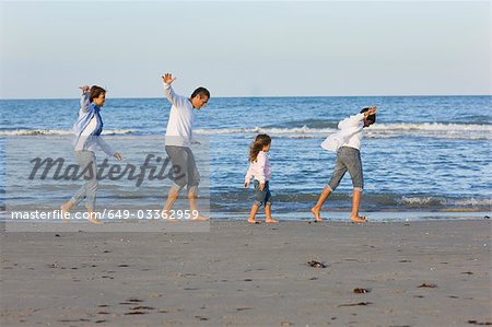 Famille sur la plage.