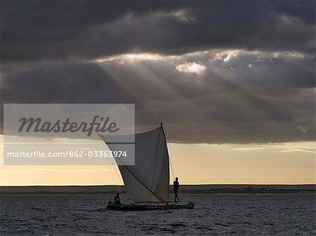 A pirogue or local Malagasy fishing boat off Anakao,Madagascar