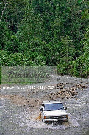 Cross country driving in the Crocker Range of Sabah,Borneo