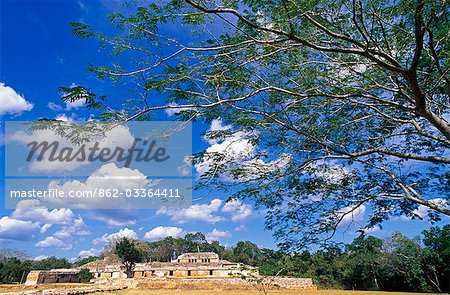Mexico,State of Yucatan. Mayan Ruins of Labna. In Mayan,Labná means old or abandoned house. It is one of the five main Puuc sites,including Xlapak,Sayil,Kabah,and Uxmal This peaceful hill settlement had a population at its height of about 4500 persons.