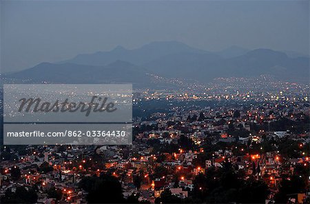 Mexico,Mexico City. View over Mexico City at dawn.