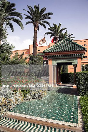 Entrance to the Mamounia,the most famous hotel in Marrakech.