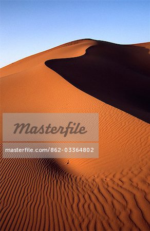 Textures and shadows in the sand dunes of Erg Chebbi,near Merzouga in eastern Morocco.