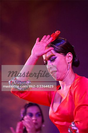 Morocco,Fes. Belen Maya performs Flamenco on the stage of the Bab Makina during the Fes Festival of Sacred World Music.