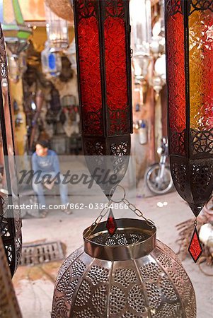 Morocco,Marrakech,Souk Haddadine. In the metal workers Souk in Central Marrakech,Morocco