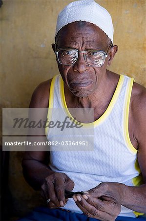 A silversmith in the Forteleza Sao Joao Baptista,and old Portuguese fort,on Ibo Island,part of the Quirimbas Archipelago in northern Mozambique