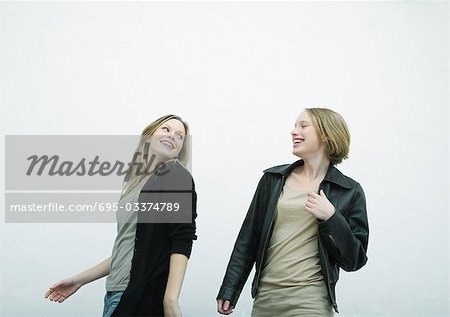 Teenage girls dancing